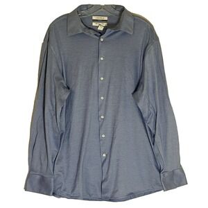 Daniel Cremieux Shirt Mens 17.5 36 Blue Slim Fit Button Down Pima Cotton Stretch